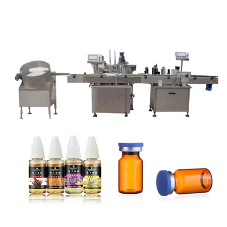 Automatska e-tekućina za punjenje e-tekućine u obliku čepa Zapakirajuća mašina za etiketiranje za 15 ml 20ml 50ml ambre boce